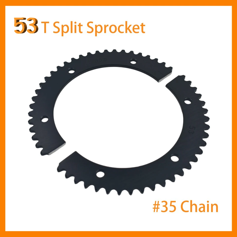 53T Split Forket Black pre #35 Chain Go Kart NOVINKA