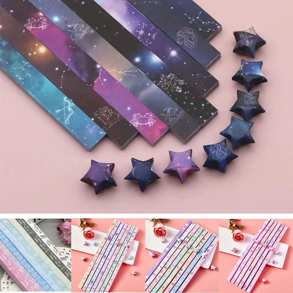 540 listov origami papierové hviezdy DIY ručné remeslá Origami Lucky Star Paper Skladanie origami hviezdne papierové prúžky pre papierové umenie remeslá
