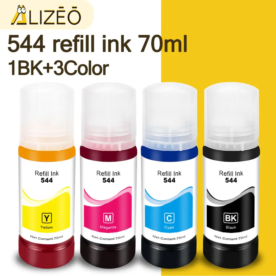 544 Dye Atrament pre Epson Ecotank Fľašu Fit Fit CISS kompatibilný L3150 L3110 L3100 L3210 L3250 L1110 5190 Atramentová tlačiareň
