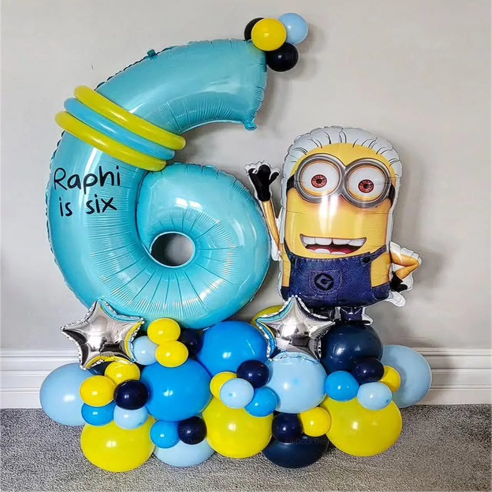 54ks karikatúra Minion Minion Balón Arch Set žltý modrý latex Balón banán Muž narodeniny dekora pre bábätká Dodávka večierkov