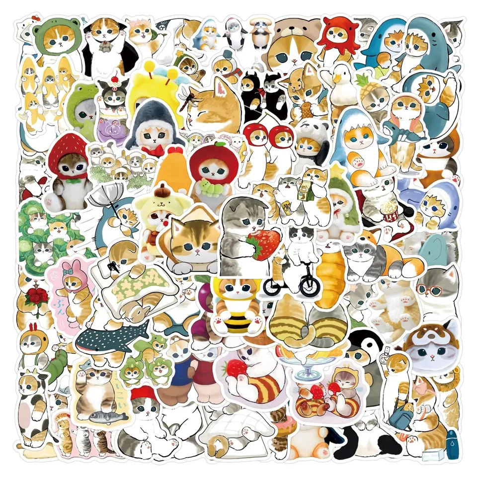 55/110ks zimná mačka Life Sticker Aestetic PVC Japonská dekorácia Detské kancelárske potreby Scrapbooking School Supplies