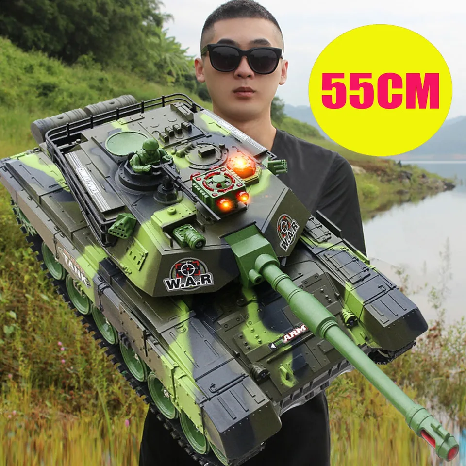 55/44 cm Big RC Tank Battle World War Stroj na rádio kontrolované tanky v rádiu Control Control Vojenská autá armáda Truck Hračky Kid