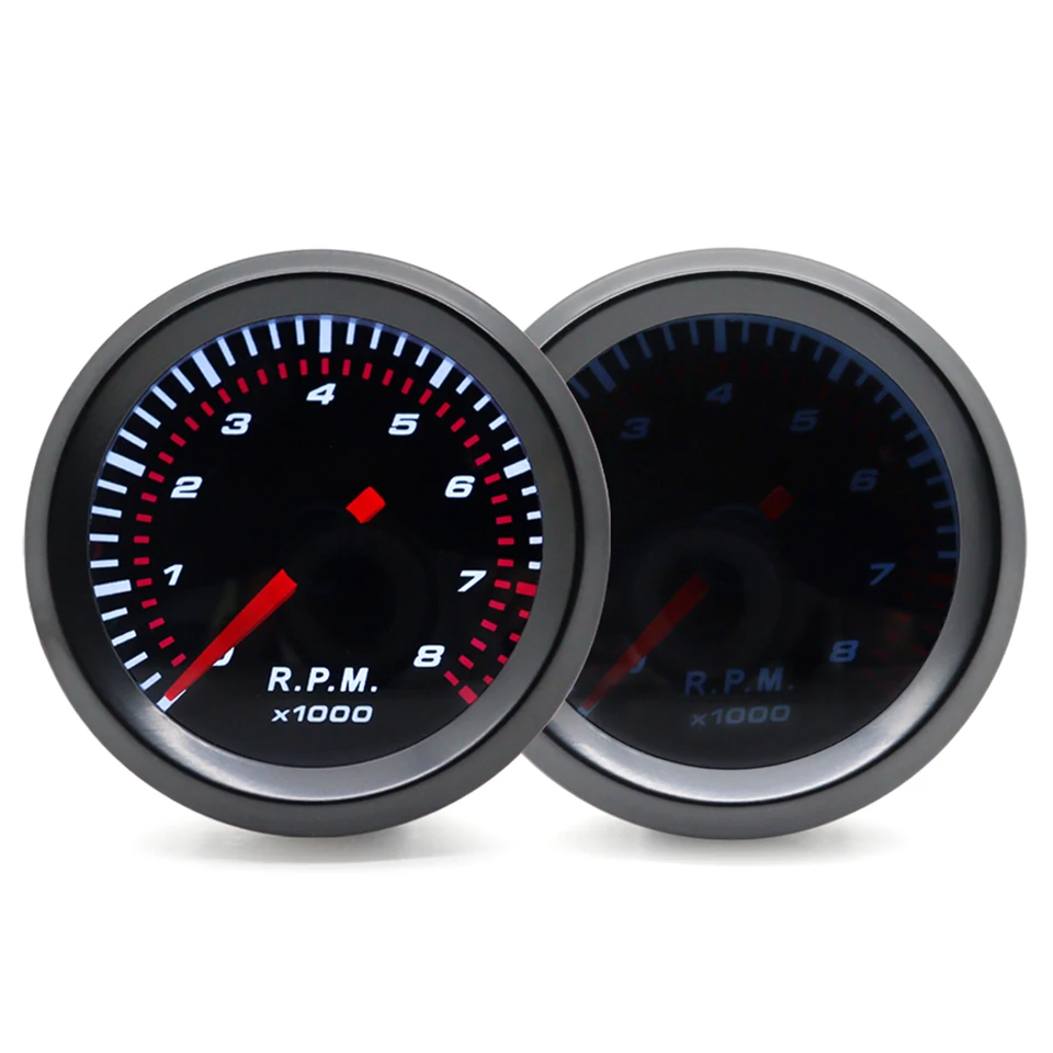 55 mm automobilový tachometer 8000 ot / min pre 1 až 8 valcový plynový meter
