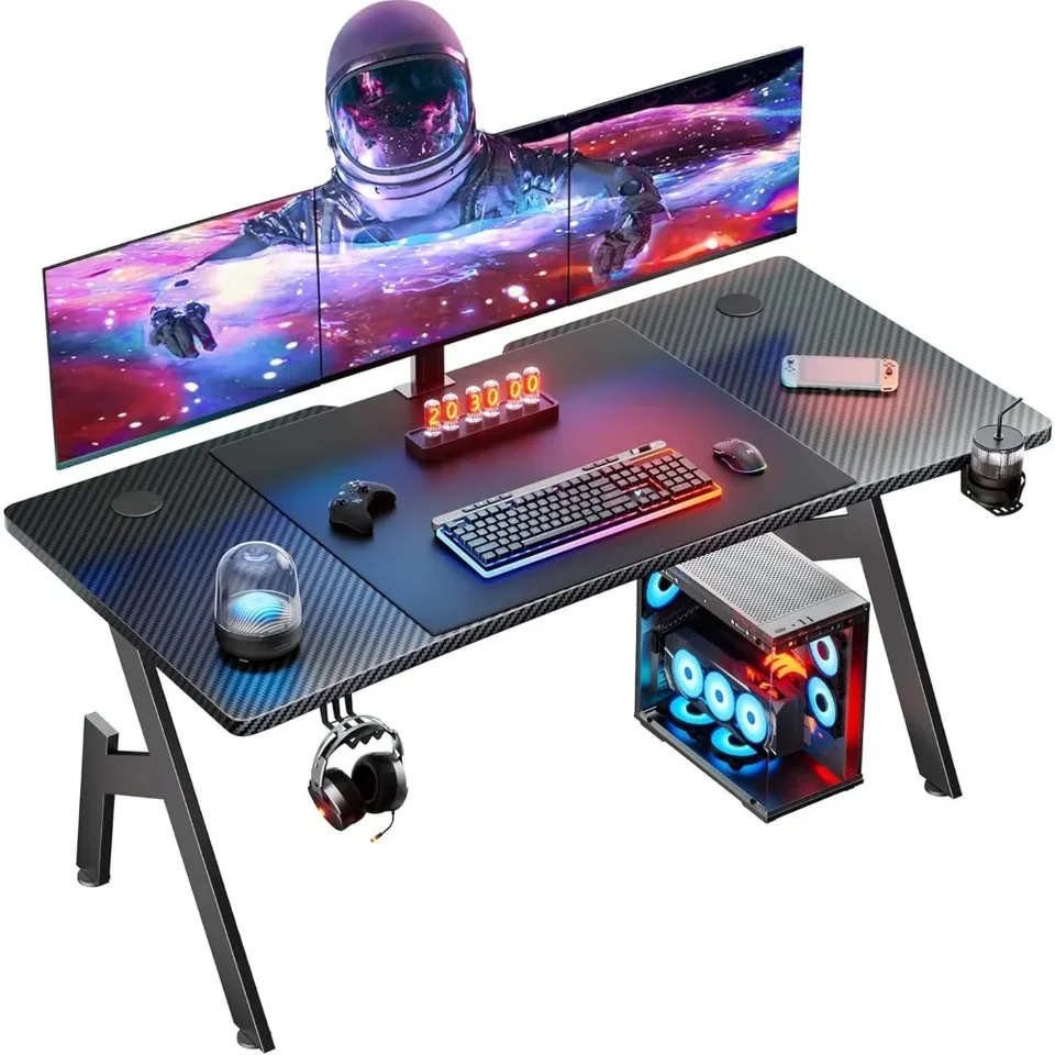 55 palcový herný stôl s povrchom uhlíkových vlákien Veľký počítačový stôl herný stôl Ergonomická PC Herná pracovná stanica domáca kancelária