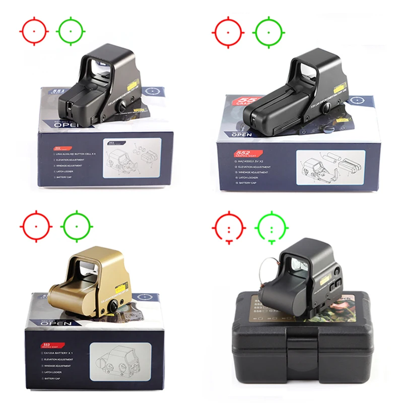 558 G43 G33 Holographic Collimator Sight 552 551 553 Red Dot Optic Sight Reflex s 20 mm železničnými držiakmi pre taktiku lovu pušiek