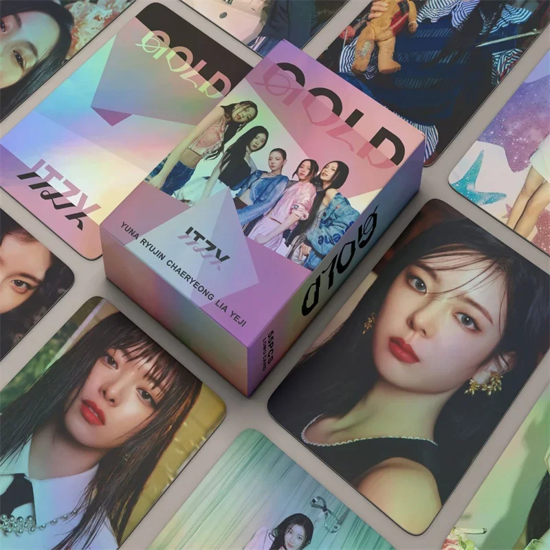 55ks Itzy Idol Girl Group Nové album Gold Series Hd Printd Lomo Cards Yuna Chaeryeong Ryujin Lia Yeji Fanúšikovia Fanúšikov