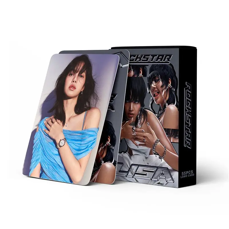 55ks KPOP Photocard Lisa Nový album Rockstar Lomo Card Small Card Box Card Fanss Collection
