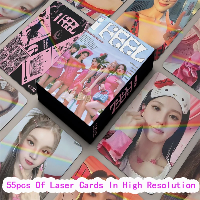 55ks/set kpop (g) i-dle hd laser Flashcards Album I Feel Lomo Card Song Yuqi Minnie Miyeon Soyeon Soyeon Soojin