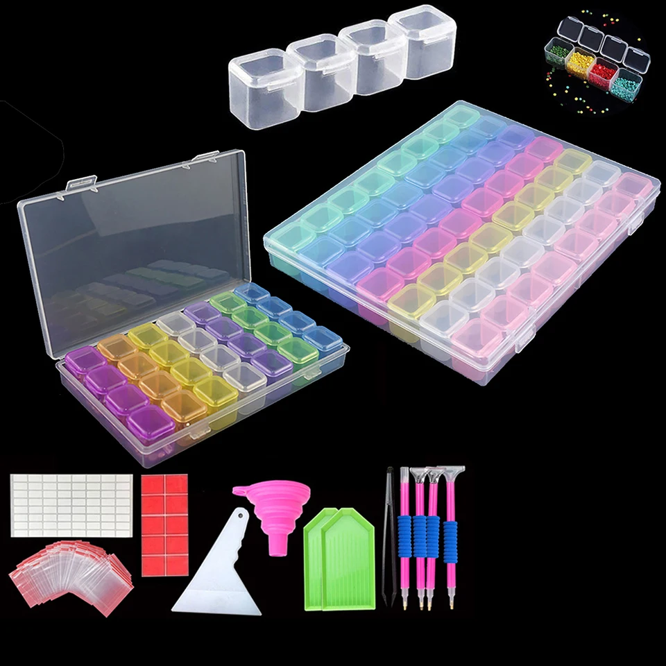 56/28 Diamond vyšívacia skrinka Diamant maľba Cross Stitch Tools Príspevky Puzdro Užitočné úložné boxy