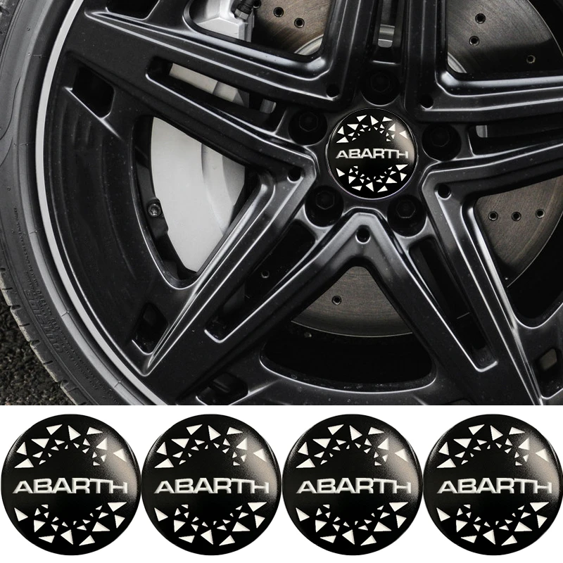 56/60/65 mm pre logo Fiat Abarth 500 Albaa Bravo Idea Uno Stilo 124 Spider Argo Punto Tipo Doblo Car Wheel Hub Stickers