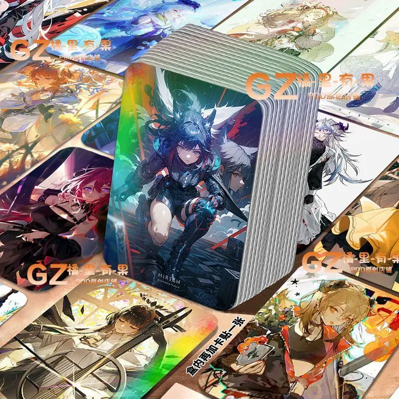 56 ks Arknights Anime Laser CEia Texas Amiya Exusiai Cosplay zaokrúhlené rohy Lomo Card vianočné darčeky dievčatá dievčatá