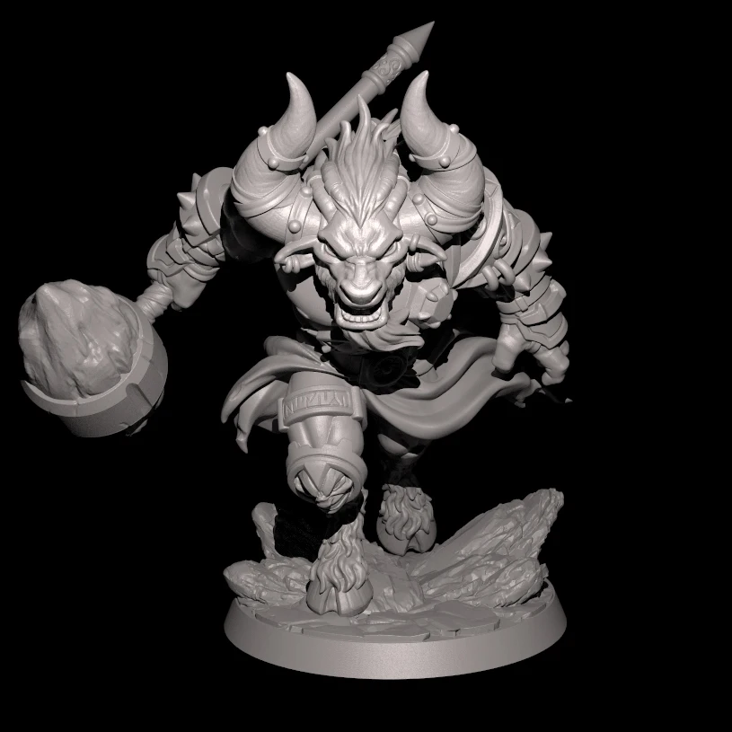 56 mm 38 mm živicový model Minotaur Lord postava nepaľovaná bez farby DW-014
