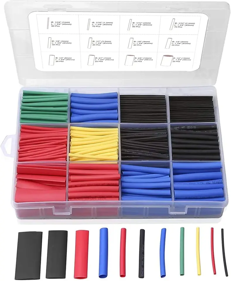 560ks tepelné zmršťovacie hadičky 2: 1, EventRonic Electrical Wire Wrap Sortiment sortiment elektrická izolácia tepelných zmršťovacích trubíc v krabici
