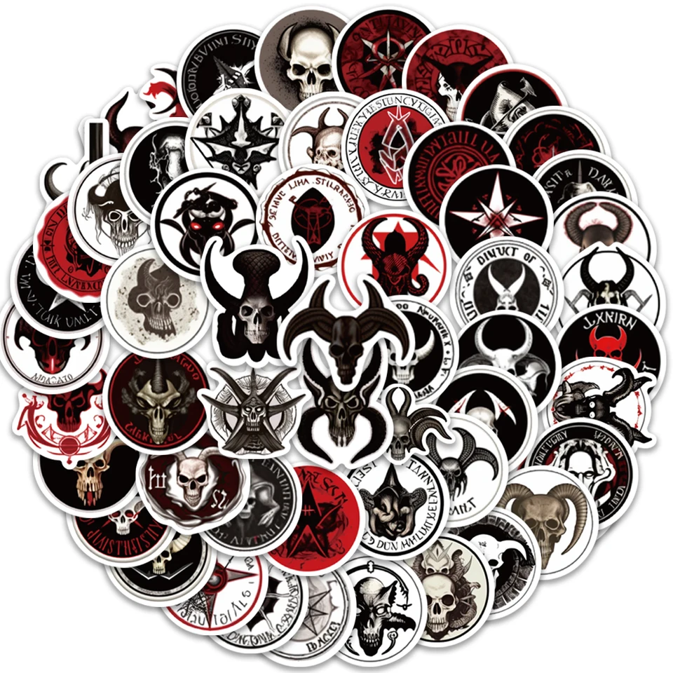 56ks Gothic Undead Series Stumpers Cartoon Handbooks Puzdro pre laptop kufre na vodné šálky vodotesné nálepky