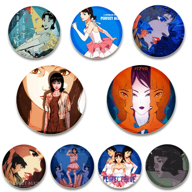 58/44/32 mm anime Perfect Blue Pins Tinplate Badge DIY Custom Cartoon Broch Pin pre fanúšikov
