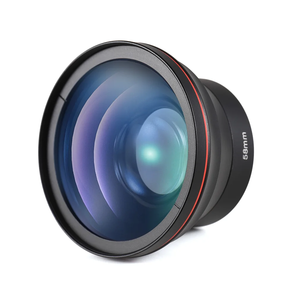 58 mm objektív fotoaparátu pre Canon EOS 70D/77D/80D/1100D a Canon Rebel T7/T7i/T6i/T6S/T6 0,43x širokouhlý objektív+makro objektív zliatiny hliníka hliníka hliníka