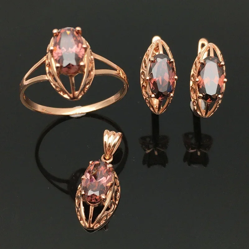 585 Fialová zlatá s Marquise Ruby náhrdelník v 14 000 ružových zlatých dám