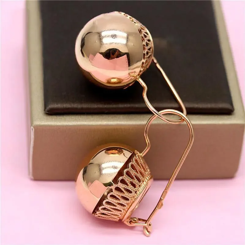 585 Fialová zlatá výška 14K Rose Golden Leskry Round Round Pištoľ pre ženy Klasický pôvab Half Cont Craft Luxury Šperty