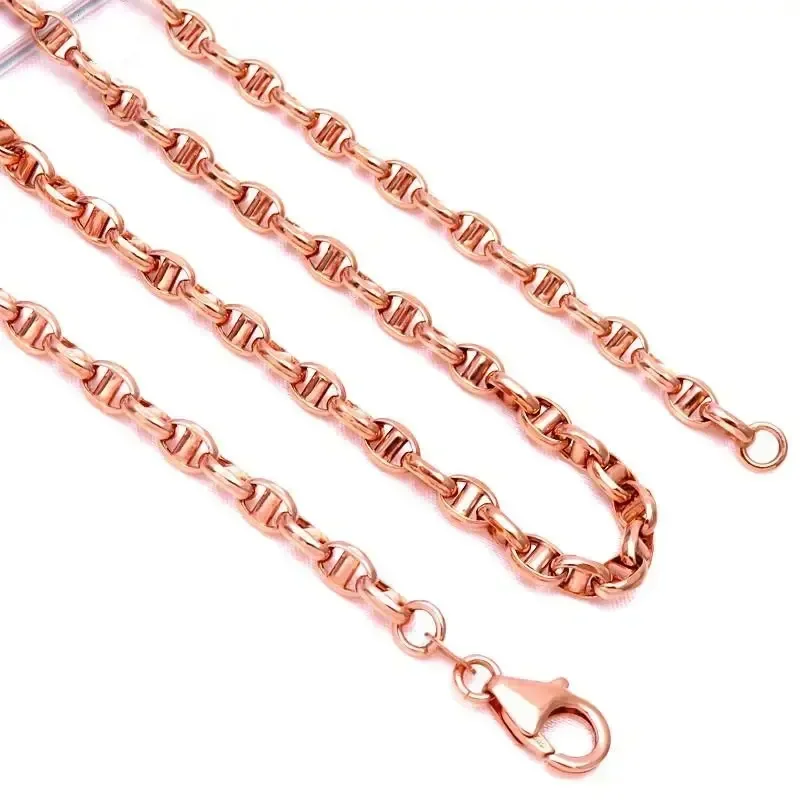 585 Purple Gold -Tastded 14k Rose Gold Chunky náhrdelník Hip Hop Charm Nové stohovacie reťaze módne šperky pre mužov a ženy
