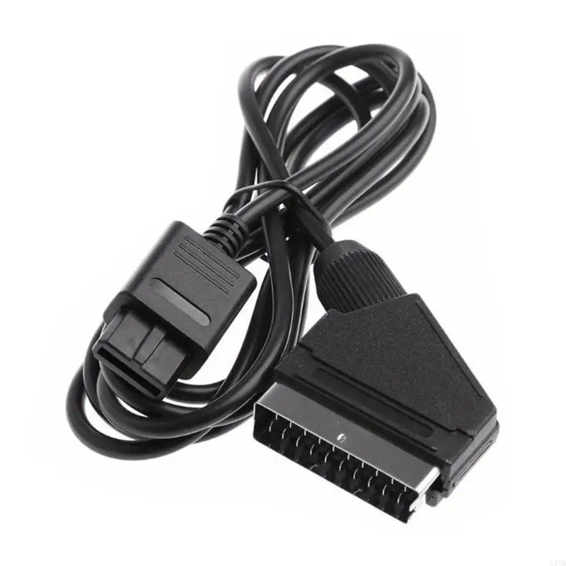 587d Scart Conector Conector kábel káblového kábla pre N64 SNES retro- GamePad 1,8 m 6 stôp Čierne herné príslušenstvo
