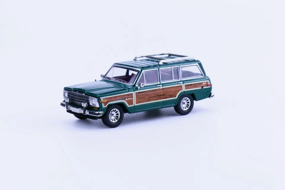 596 Model 1:64 SUV Jeep Wagoneer Green Collection Die Cast zliatiny Model dekorácie Darček