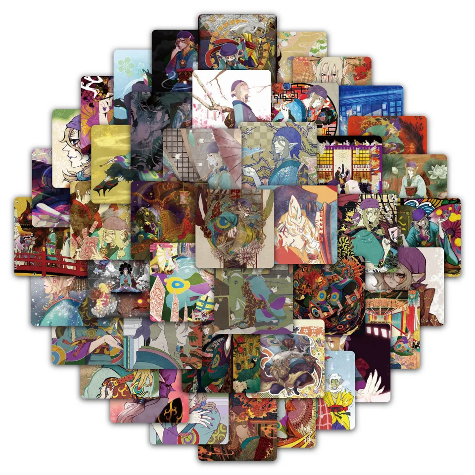 59ks/set Anime Mononoke Graffiti STACKERS Desktop Notebook Telefón puzdro na gitaru počítač DIY dekoratívna vodotesná nálepka hračky