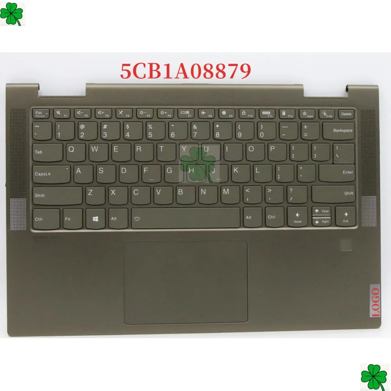 5CB1A08879 Dark Moss Nový notebook Horný puzdro Palmrest Podskupina Klávesová dotyková zostava zostava pre Lenovo Yoga 7-14itl5