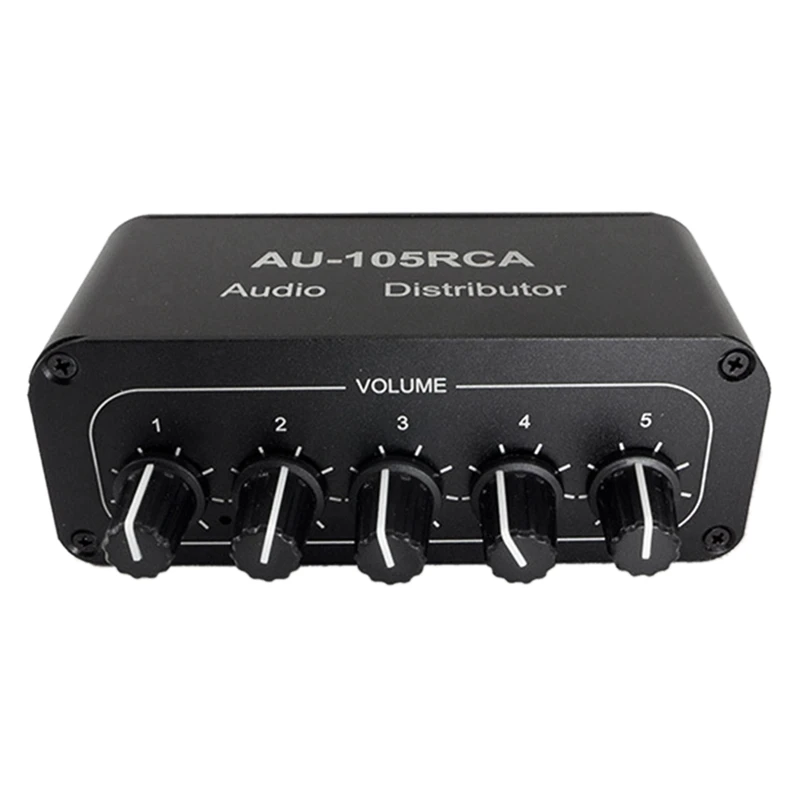 5CH zvukového distribútora Stereo Audio Mixer 1 Vstup 5 výstup RCA Splitter pre výkonový zosilňovač aktívny zvuk odolný ľahko použiteľný
