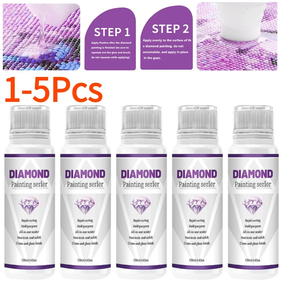 5D diamantové maľba Art Glue Glue Permanent Hold Shine Effect Puzzle TEALER SECKY DIAMOND WELOPORY MOSAIC GLUE GLE GEL Príslušenstvo