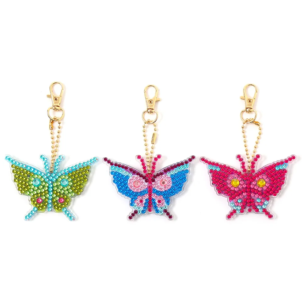 5D Diamond Set Keychain, DIY Mosaic vyšívaná séria motýľov Diamond Art, Adult and Detská peňaženka Dekoratívny darček
