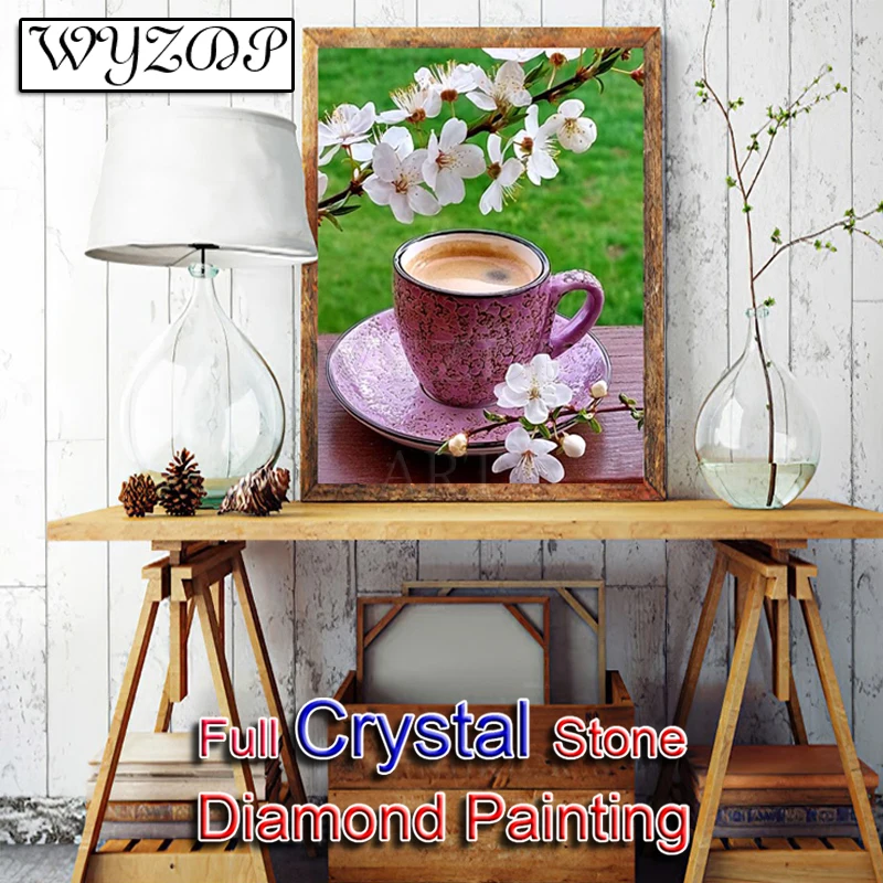 5D DIY 100% Crystal Diamond Painting Kit Káva štvorcový diamantový výšivok krížový steh Diamond Art Crystal Home Decor 20231222