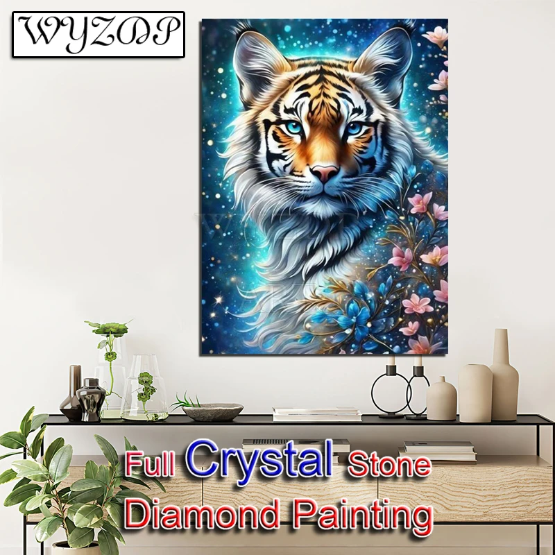 5D DIY 100% Crystal Diamond Painting Tiger Full Square Diamond Winkroidery Mosaic Cross Decor Diamond Art Crystal 20231115