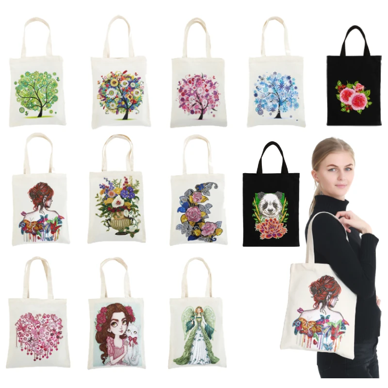 5D DIY Diamond Painting CANUAK MOSAIC Vŕtačka Ekologické nákupné tašky Cross Stitch Grocery Tote Home Craft Organizátor