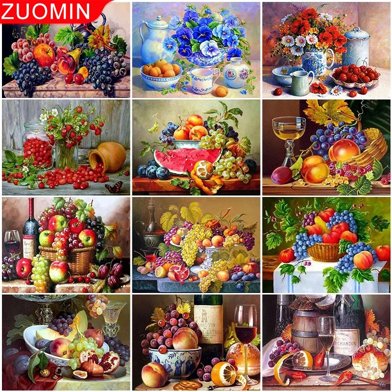 5D DIY Diamond Painting Fruit Flower Full Round Diamond Mosaic výšivok krížový steh súprav