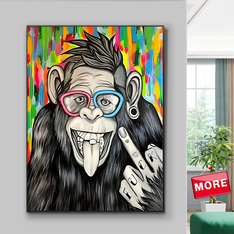 5D DIY Diamond Painting Plné štvorcové zvieratá Diamantové výšivky Monkey Cross Stitch Mosaic Shinestone Art Home Decor Darček
