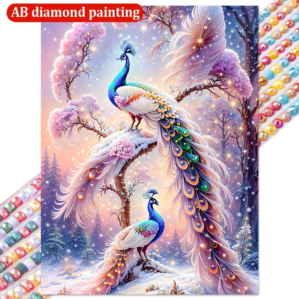 5D DIY Diamond Painting Pávové zvieracie Mozaika Výšivka plná diamantová mozaika krížový steh kvetina domáca dekorácia darček