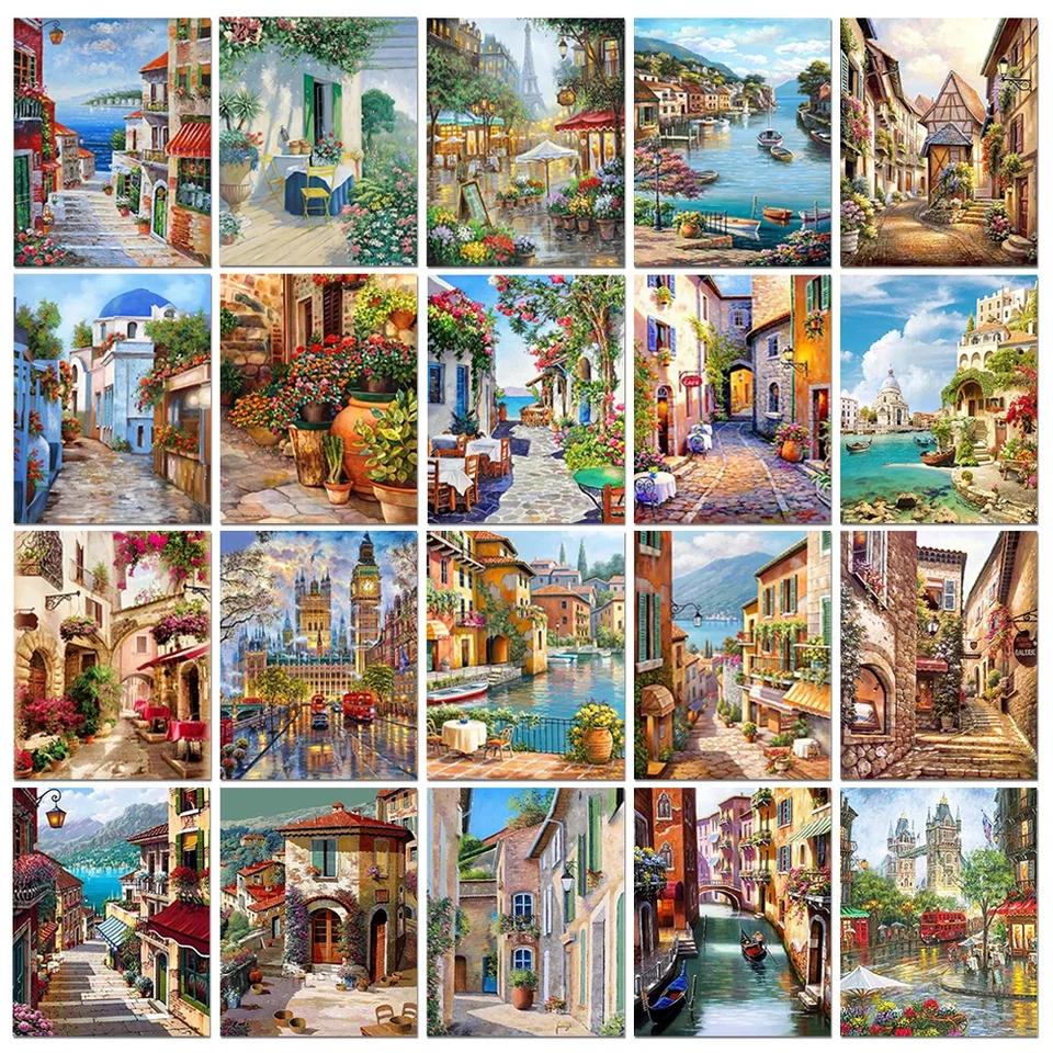 5D DIY Diamond Painting Street Pohľad