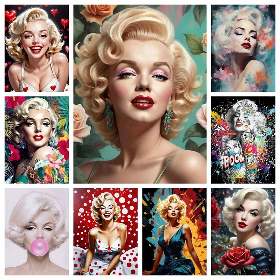 5D DIY Diamond Painting Súpravy Marilyn Monroe Sexy módny kríž vyšíva ručne vyrobená mozaika