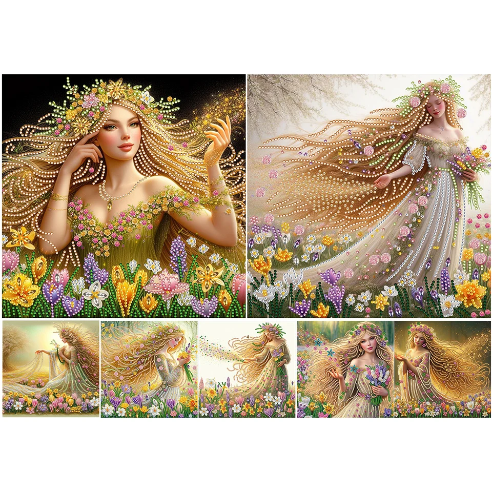 5D DIY Čiastočné špeciálne tvarované vŕtačka Drill Diamond Painting Kit Girl Dievčatá dekorácia