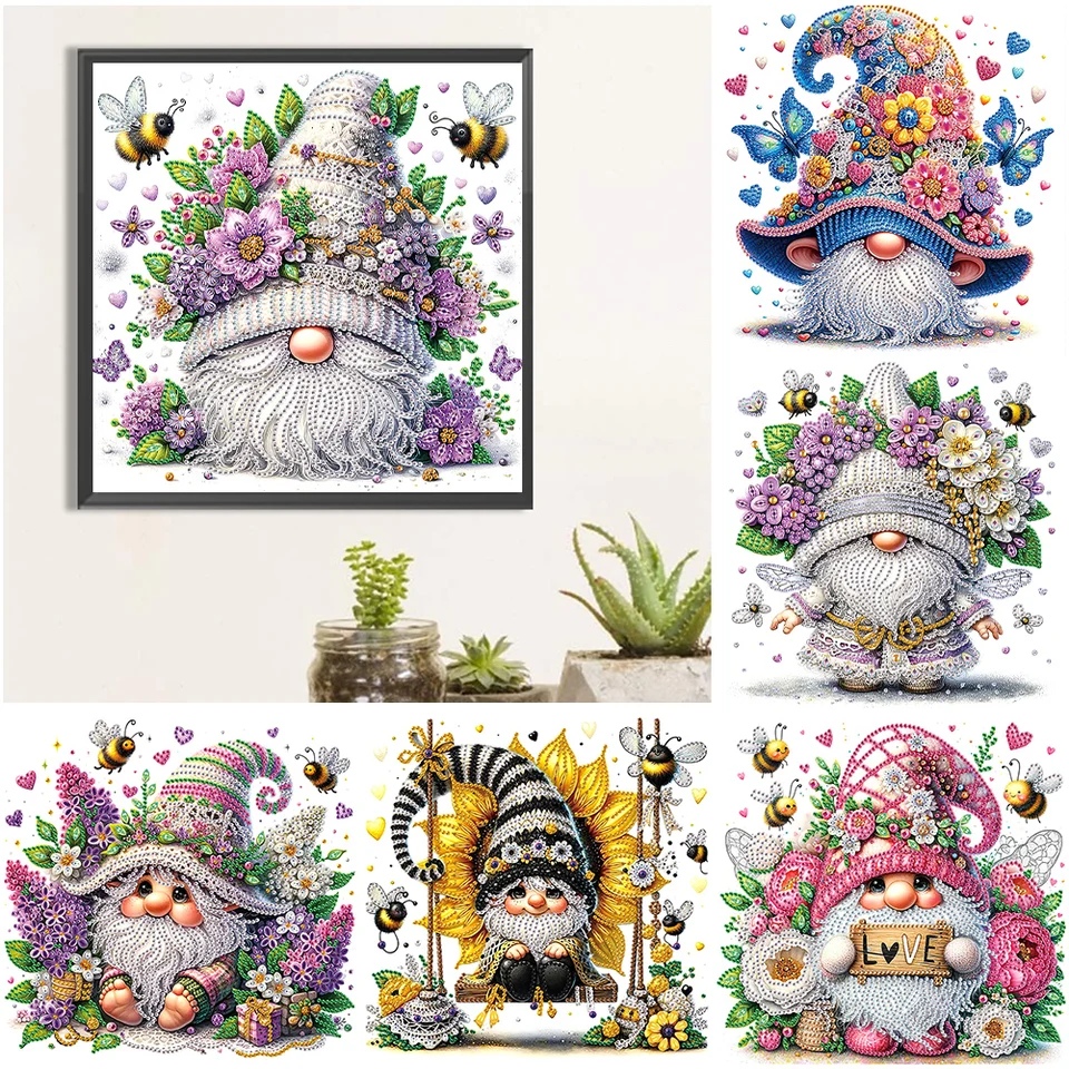 5D DIY Čiastočné špeciálne tvarované vŕtačku Diamond Painting Kit GNOME GOBLIN HOME DECORÁCIA ART
