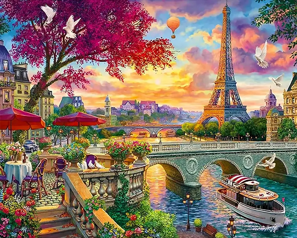5D Parížska krajina Diamantové maľovacie súpravy pre dospelých Eiffel Tower Diamond Art DIY