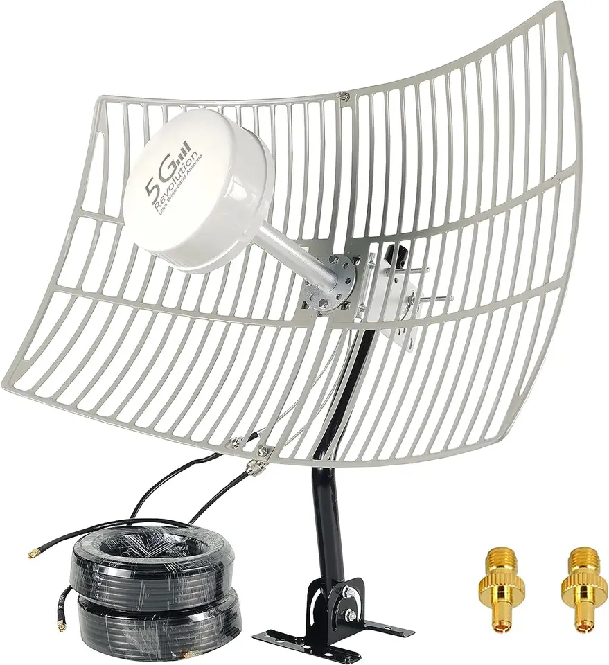 5G anténa 4G LTE Outdoor 2x2 Mimo parabolická anténa Smerový WiFi Dlhý dosah pre 5G 4G LTE WiFi Hotspot Modem Full Kit