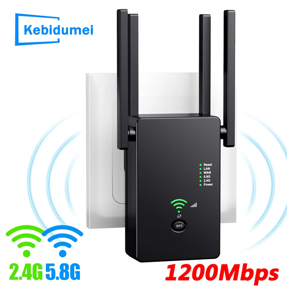 5G WiFi Repeater Extender WiFi zosilňovač signál WiFi Long Range Booster 1200 Mbps 2,4 GHz Dual Band Wireless WiFi Retafer