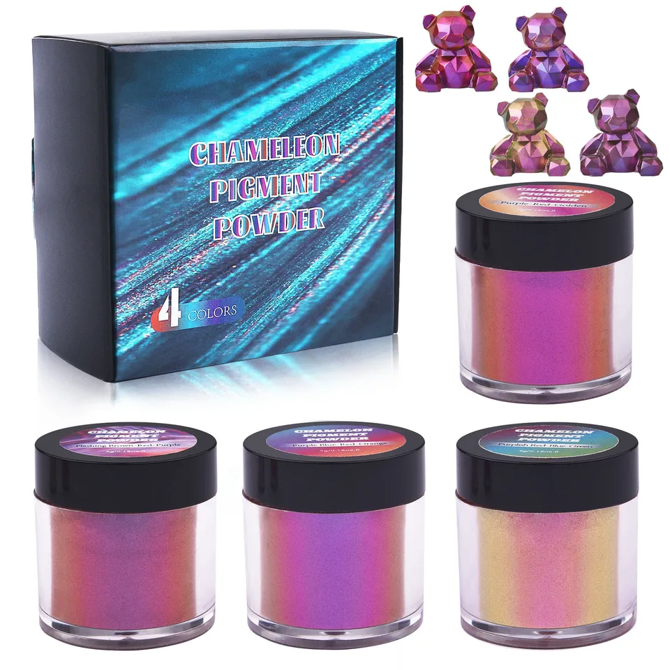 5G zrkadlové chameleóny pigment Parlescent epoxidová živici trblietky Magic sfarbené práškovú súprav