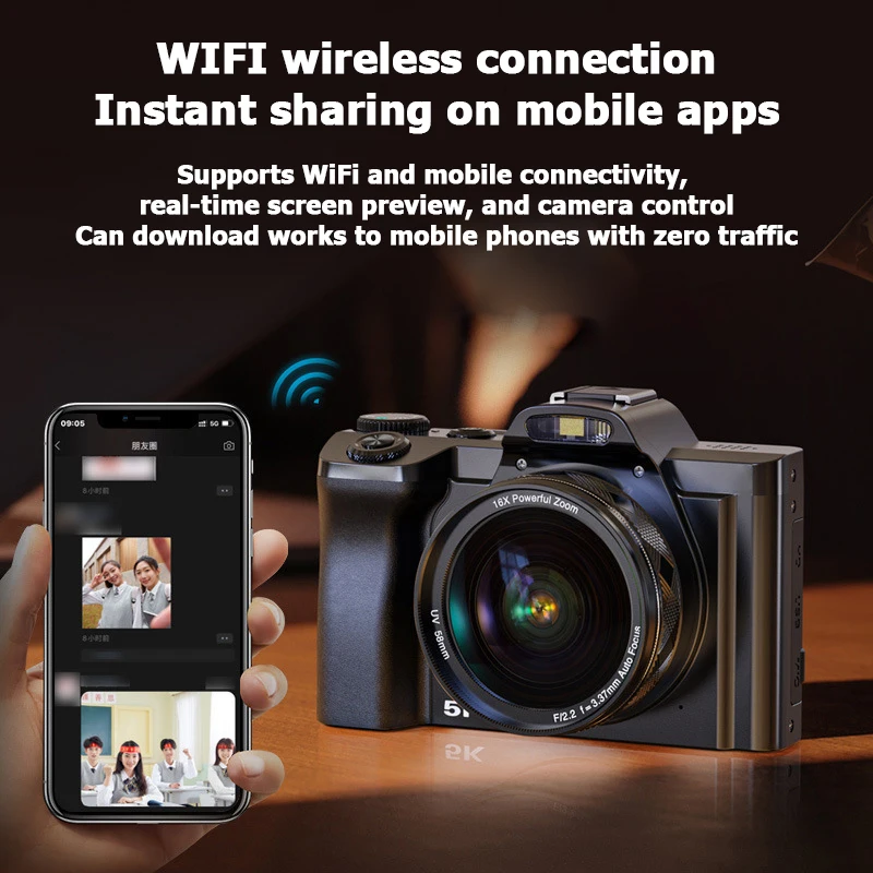 5K SLR digitálne fotoaparáty snímanie mikro wifi pripojenia 48 miliónov pixelov HD Image Kvalita 6-osi proti triasnutia vonkajšej kamery