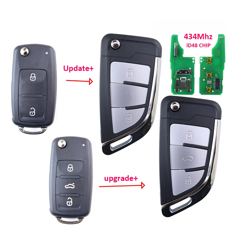 5K0837202AD 434MHz ID48 DRAVE CAR KEY FOB pre VW pre Volkswagen Caddy EOS Golf Jetta Beetle Polo Up Tiguan Kombi Touran