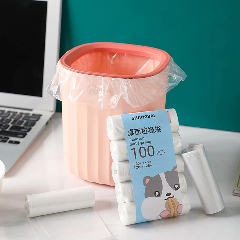 5krol 100 pcs Mini na odpadky vrecko Domácnosť Zhustá malá plocha odpadky na odpadky na odpadky na odpadky na jedno použitie vrecká na odpadky