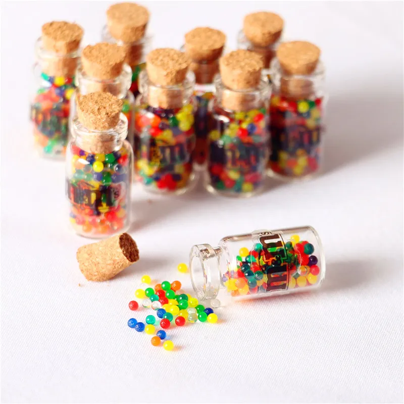 5ks 1/6 v mierke roztomilé mini sklo cukrovinky Mini medvedie kvapky simulácia Miniatúrna bábika jedlo pre Barbies Doll Kitchen Hray