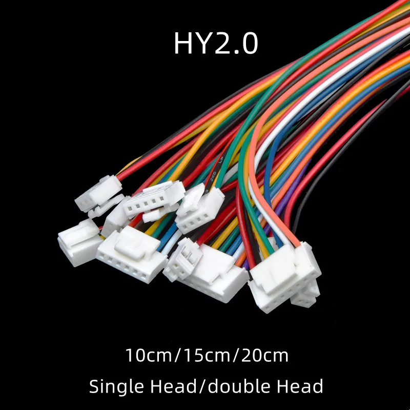5ks 10/15/20 cm Hy2.0 mm Single/dvojitá hlava dopredu a spätný drôtový kábel 2/3/4/5/6/8/8/19/10pin elektronický drôt 26awg