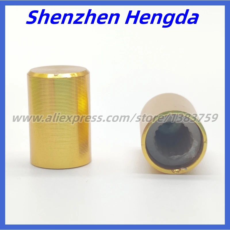 5ks 10 * 15 mm Zlatý hliníkový zliatinový gombík Potentiometer Kodér Kryt panela nastavenia Knobový uzáver Kvetinový otvor 6 mm